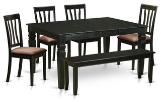 6-Piece Dining Room Set Table and 4 Chairs and Together With Bench