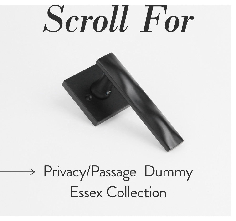 Modern Heavy Duty Designer Interior Door Lever - Essex Collection, Matte Black, Passage Right Hand