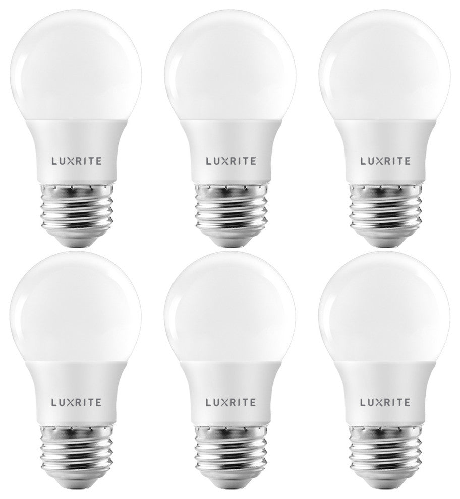 Luxrite A15 LED Bulb 7W Soft White Dimmable E26 UL Listed 6 Pack