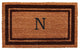 Brown Border 18"x30" Monogram Doormat, Letter N