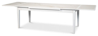 Rectangular White Extension Dining Table Seats 10 People