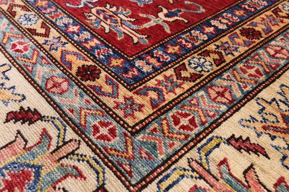 7' 10" X 9' 10" Handmade Super Kazak Wool Rug Q10608