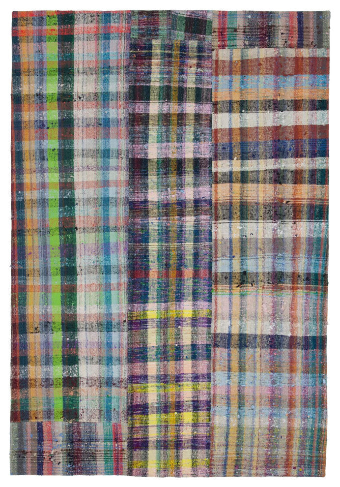Rug N Carpet - Handmade Anatolian 6' 10'' x 10' 1'' Tribal Patchwork Kilim Rug