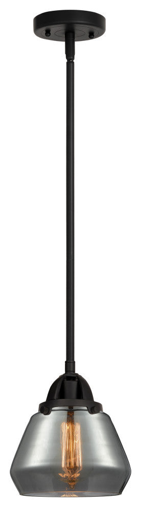 Fulton Mini Pendant, Matte Black, Plated Smoke, Plated Smoke