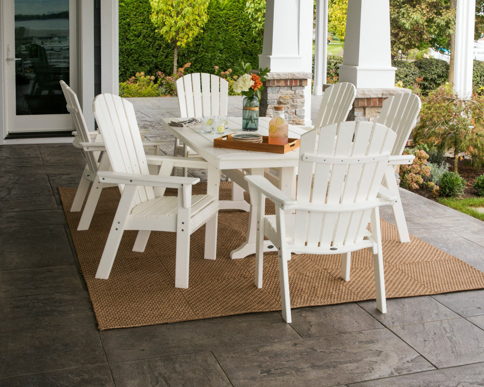 POLYWOOD Nautical Adirondack 7-Piece Trestle Dining Set