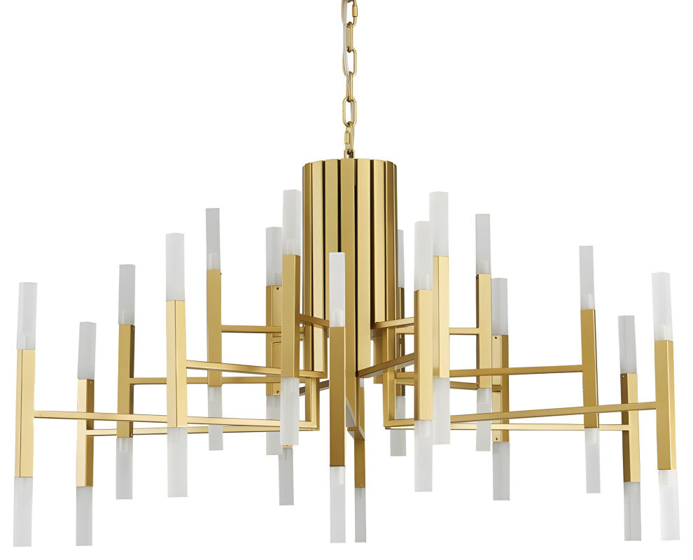 Zelbio | Gold/Black Postmodern LED Chandelier for Living Room, Gold, 36 Lights - Dia102.1xh70.1cm / Dia40.2xh27.6"