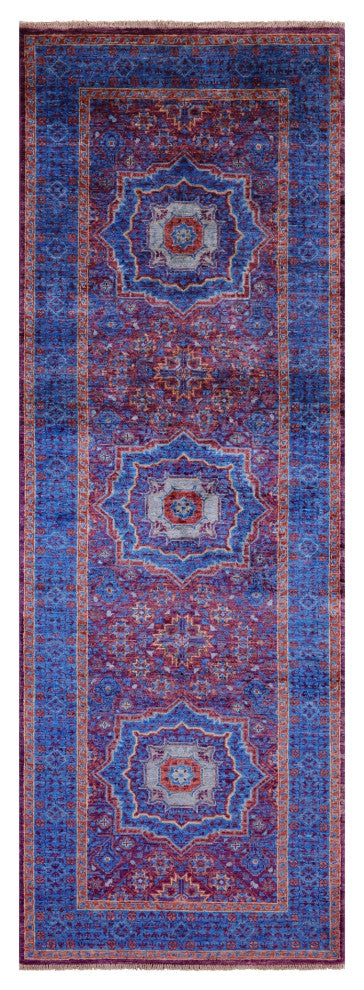 2' 9" X 8' 1" Runner Mamluk Handmade Wool Rug - Q12283