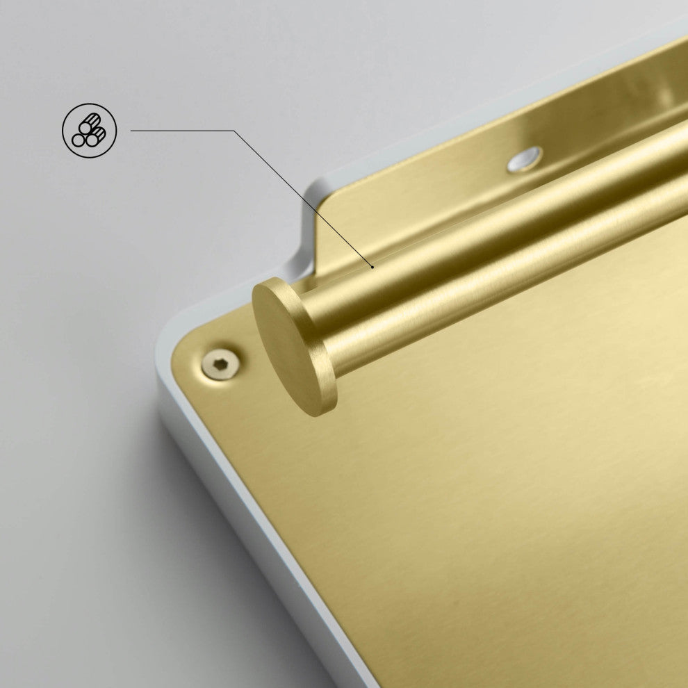 Deco Bathroom Toilet Paper Holder Double Roll With Shelf, Brushed Gold