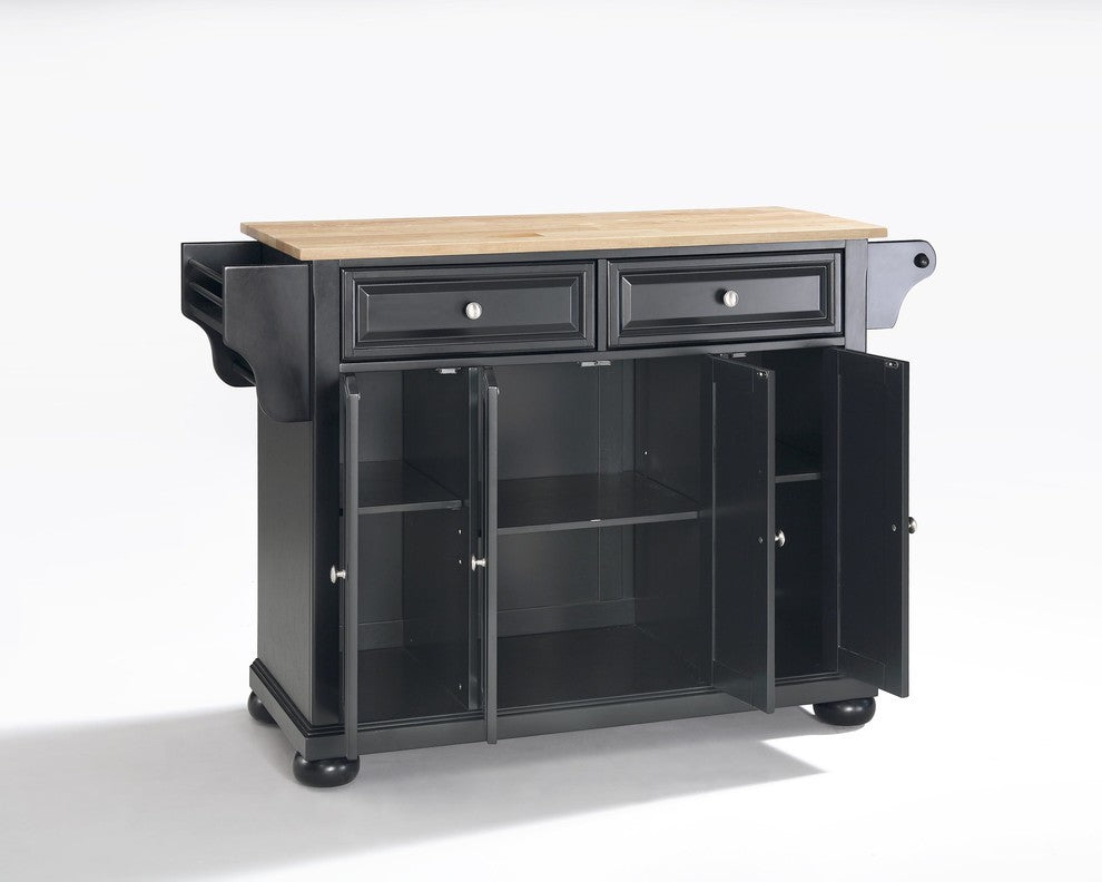 Alexandria Natural Wood Top Kitchen Island