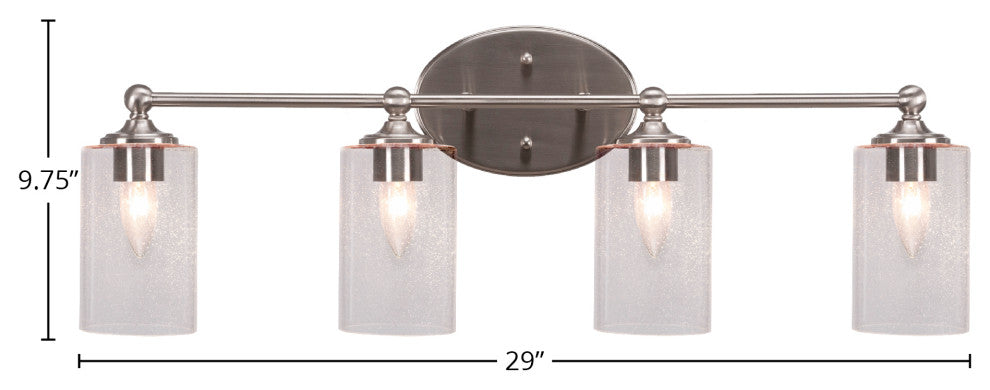 Capri 4-Light Bath Bar, Brushed Nickel/Clear Bubble