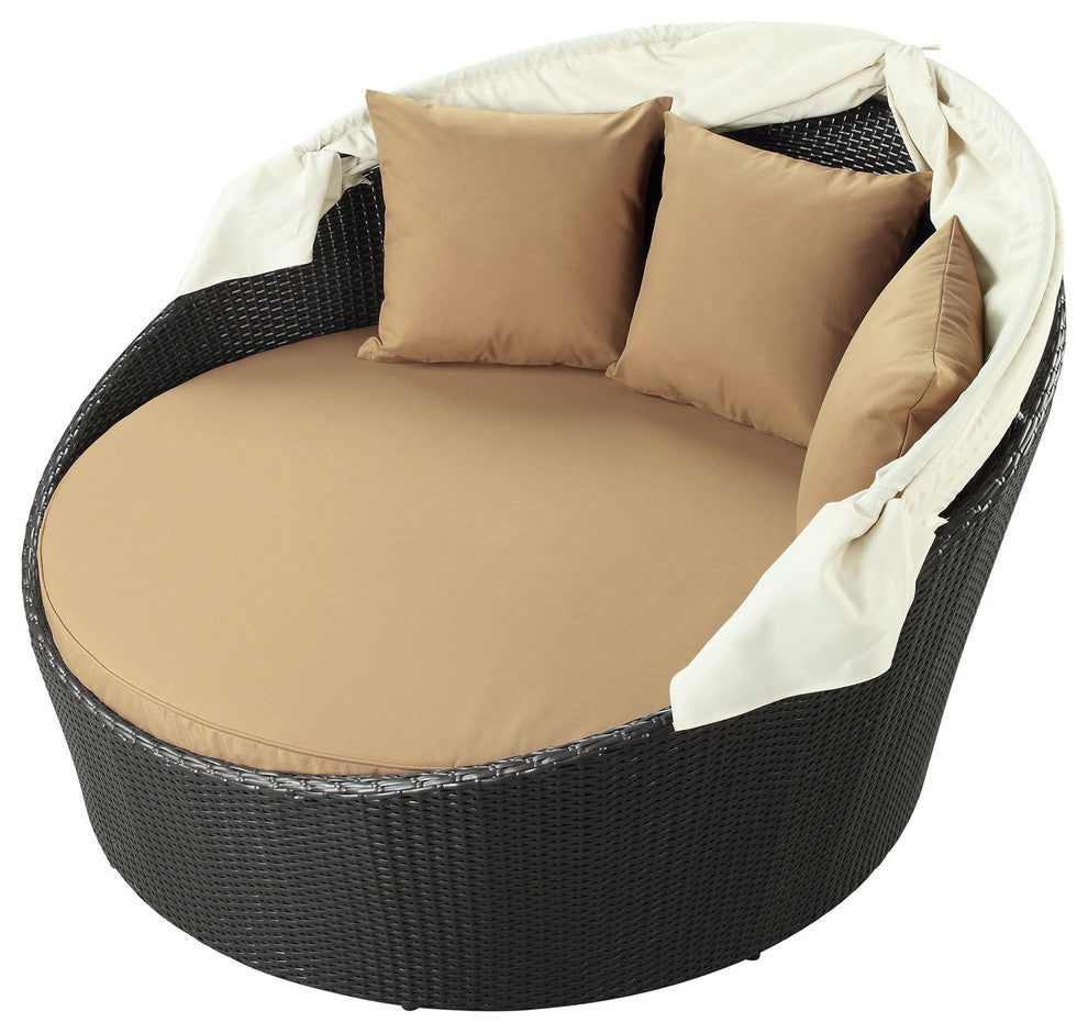 Siesta Canopy Outdoor Patio Daybed, Espresso Mocha