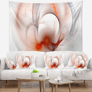 Red Fractal Galactic Nebula Abstract Wall Tapestry, 60"x50"