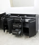 Windbay 60" Free Standing Double Vanity, Black, White Stone Flat Countertop