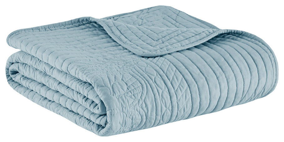 Madison Park Tuscany 6 Piece Reversible Scalloped Edge Daybed Cover Set, Blue