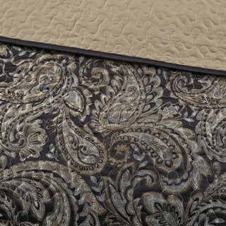 Madison Park Aubrey 5 Piece Reversible Jacquard Bedspread Set, Black