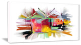 "Building Illustration" Painting Abstract Canvas Print, 40"x20"