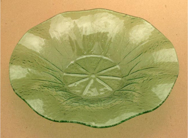 Green Flower Glass Bowl