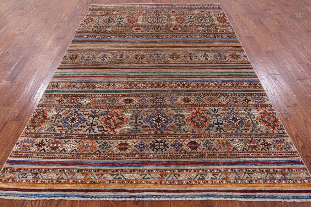 Khorjin Super Kazak Hand Knotted Rug 6' 7" X 9' 6" Q5425