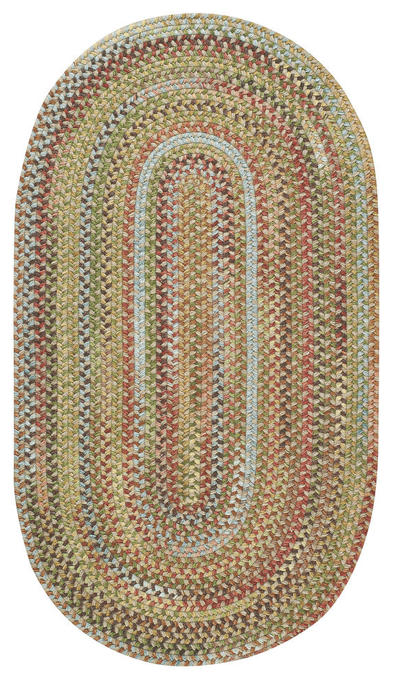Kill Devil Hill Braided Oval Rug, Dusty Multi, 9'2"x13'2"