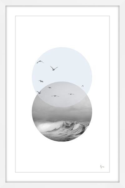 "Call of the Seagulls" Framed Painting Print, 12"x18"