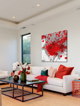 "Grey Red Fish" Painting Print on Canvas by Irena Orlov