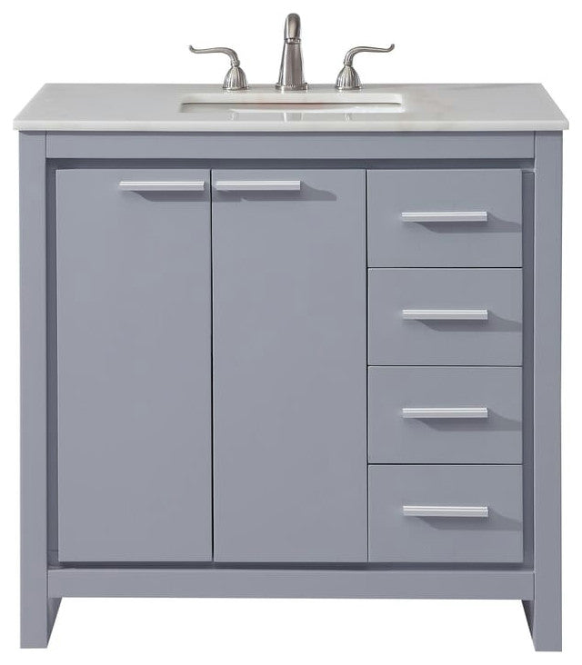 Elegant VF12836GR 36" Single Bathroom Vanity Set, Gray