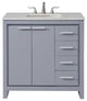 Elegant VF12836GR 36" Single Bathroom Vanity Set, Gray