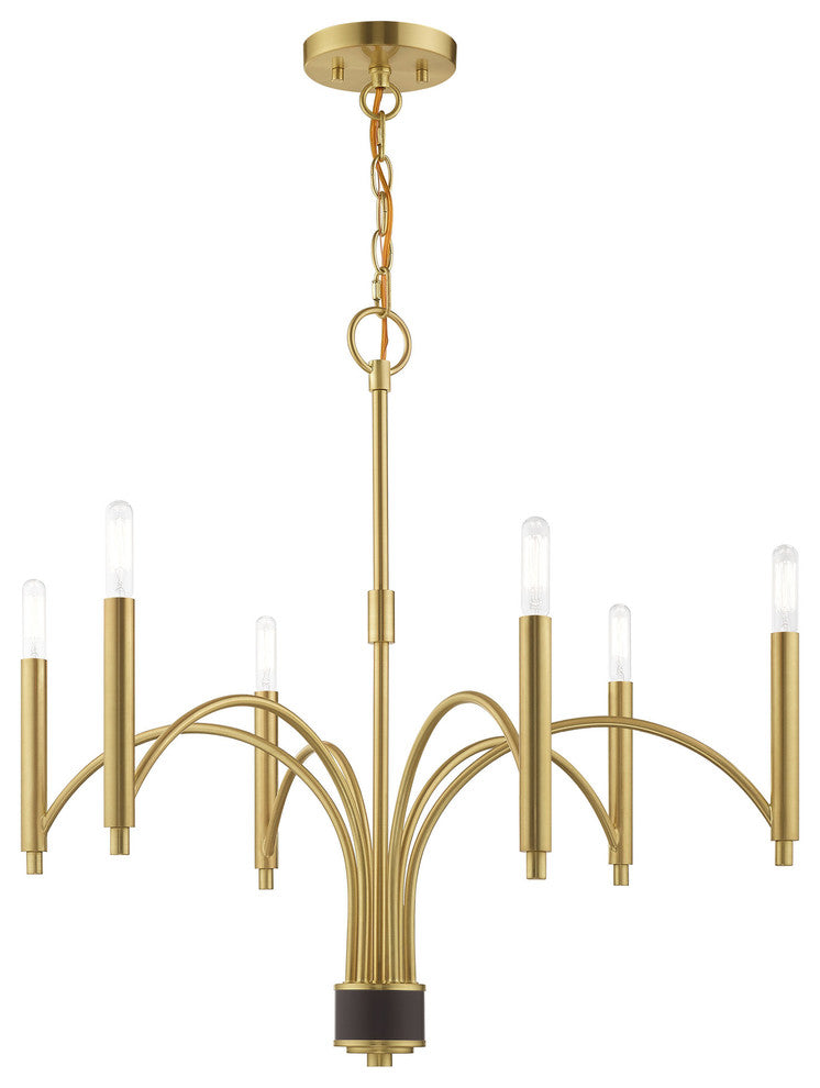 Livex Lighting 51336 Wisteria 6 Light 26"W Chandelier - Satin Brass