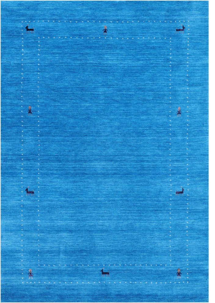 4' 0" X 6' 0" Persian Gabbeh Handmade Wool Rug - Q15285