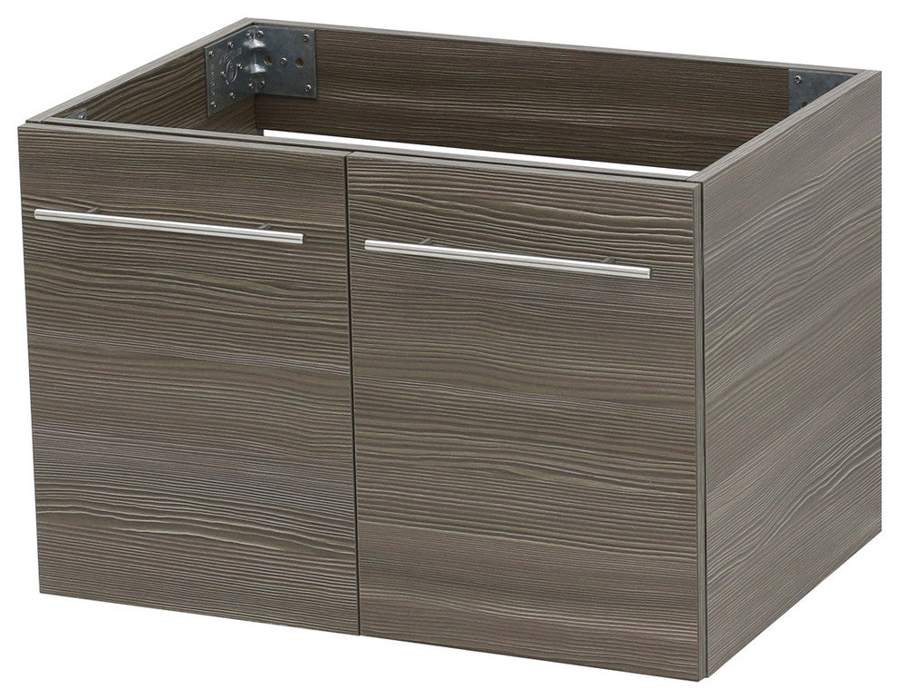 Windbay 24" Wall Mount Vanity, White Quartz Under Mount Top, Taupe Grey