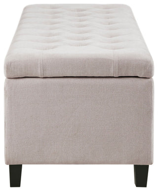 Madison Park Shandra Upholstered Soft Close Storage Bench, Natural