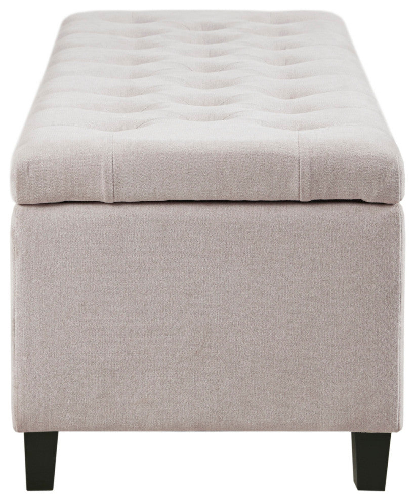 Madison Park Shandra Upholstered Soft Close Storage Bench, Natural