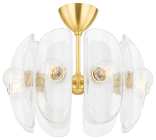 Hilo 8 Light Semi Flush, Aged Brass