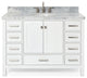 ARIEL Cambridge 49" Single Oval Sink Bathroom Vanity White With Marble Top