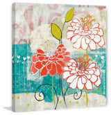 "Orange Dahlia 2" Painting Print on Wrapped Canvas