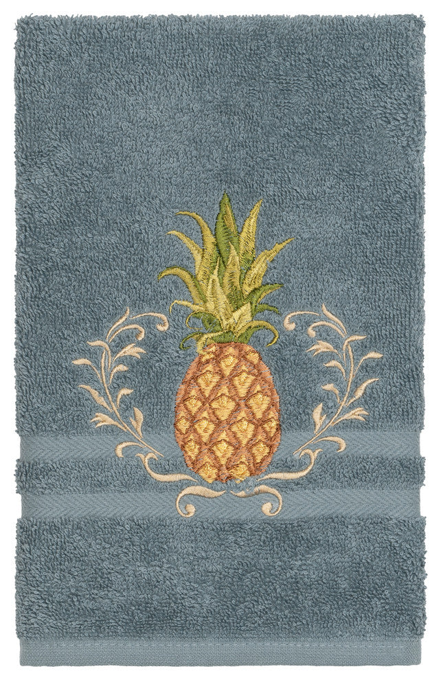 Linum Home Textiles Welcome Embellished, Teal, Embellished Towel, 8-Piece Set