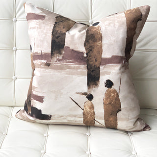 Pillow Decor - Masai Warrior 22 x 22 Throw Pillow, Brown