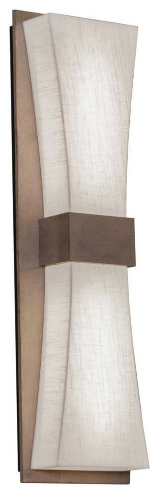 Aberdeen LED Sconce, Weathered Grey Finish, Linen White Shade