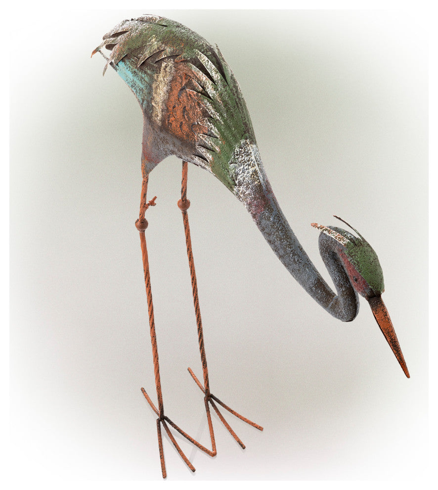 Alpine Crane Stake Statue, 31" Tall