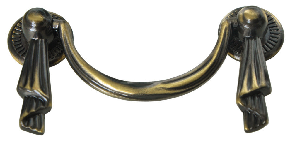 Utopia Alley Lauren Drop Pull, 2.5" Center To Center, Antique Brass, 25 Pack