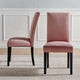 Side Dining Chair, Set of 2, Velvet, Wood, Pink, Modern, Cafe Bistro Restaurant