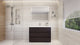 Alston 48" Free Standing Modern Vanity, Dark Gray Oak, Glossy White Top