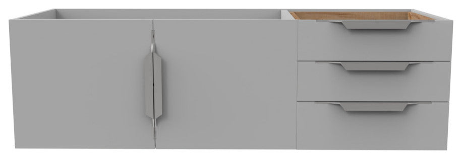 CastelloUSA Alpine 48" Wall Mounted Vanity, Base Only, Gray, Brushed Nickel