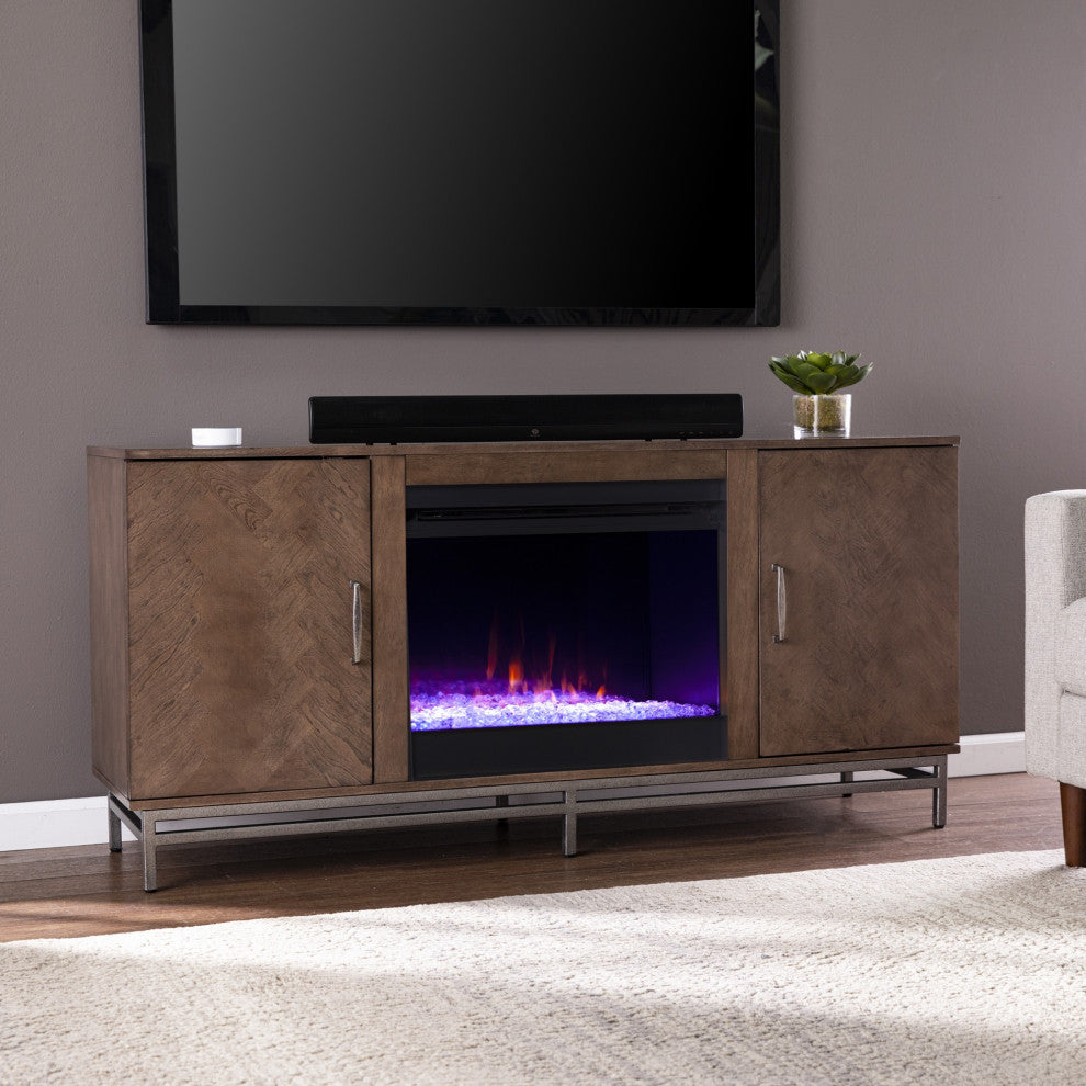 SEI Color Changing Electric Fireplace with Media Storage - Thumbnail 4
