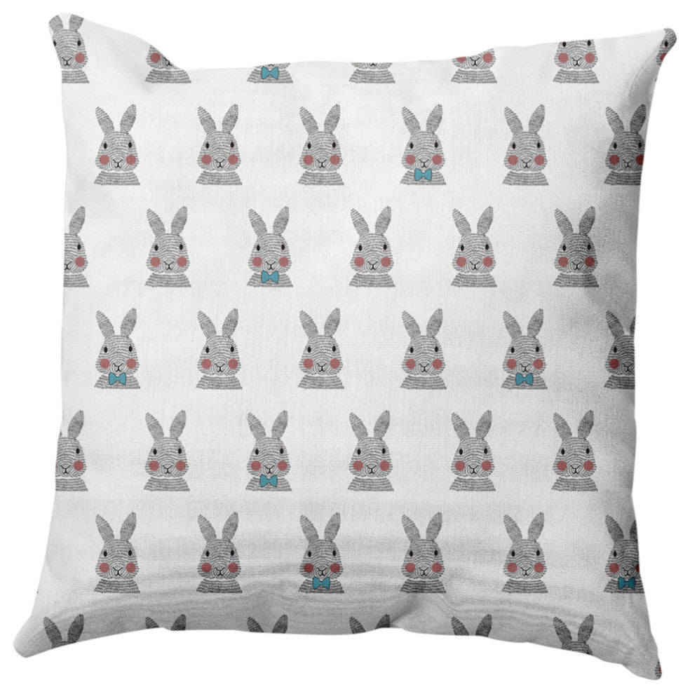 Bunny Fluffle Easter Indoor/Outdoor Throw Pillow, Explorer Blue, 18x18"