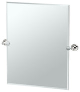 Glam Frameless Rectangle Mirror, Polished Nickel, 24"