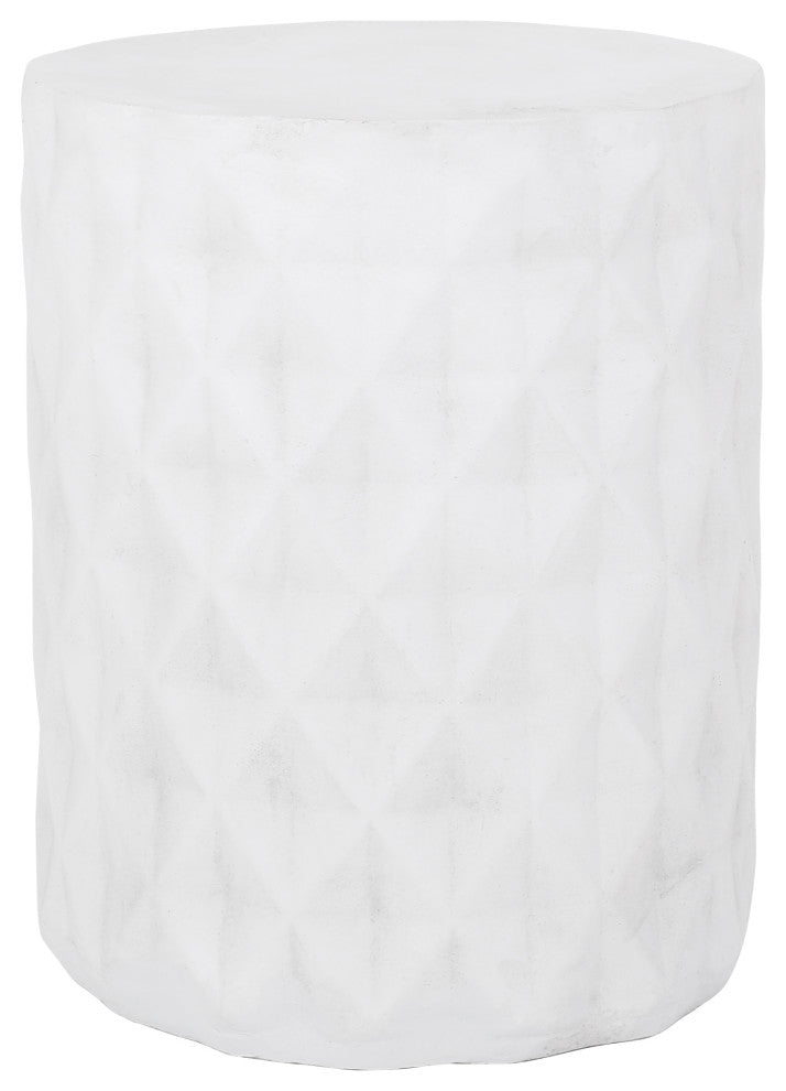 Markley Outdoor Lightweight Concrete Side Table, Antique White