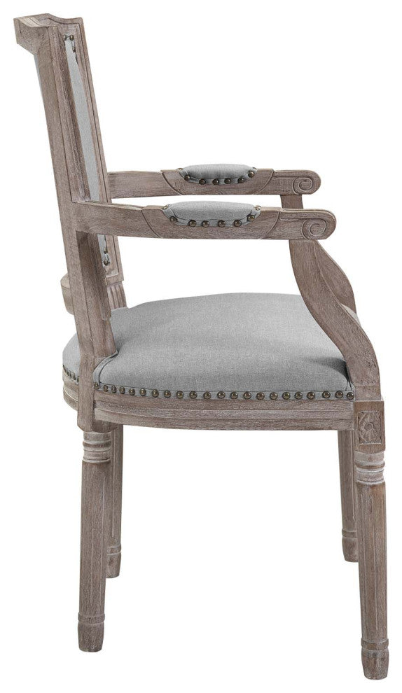 Light Gray Penchant Dining Armchair Upholstered Fabric Set of 2