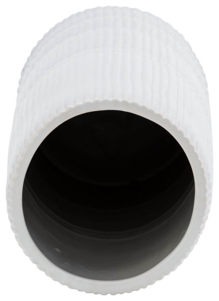 Ceramic 18"H Lined Cylinder Vase, White
