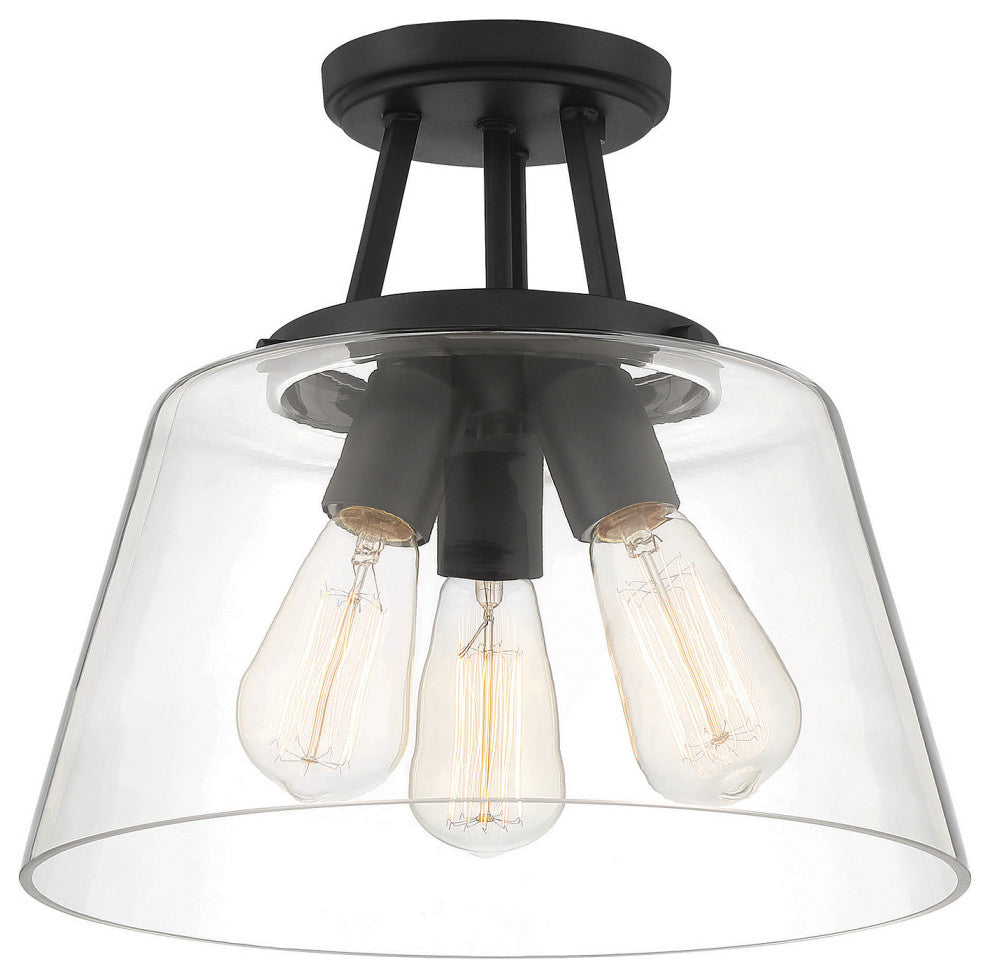 Savoy House 6-1024-3-89 Three Light Semi-Flush Mount Matte Black